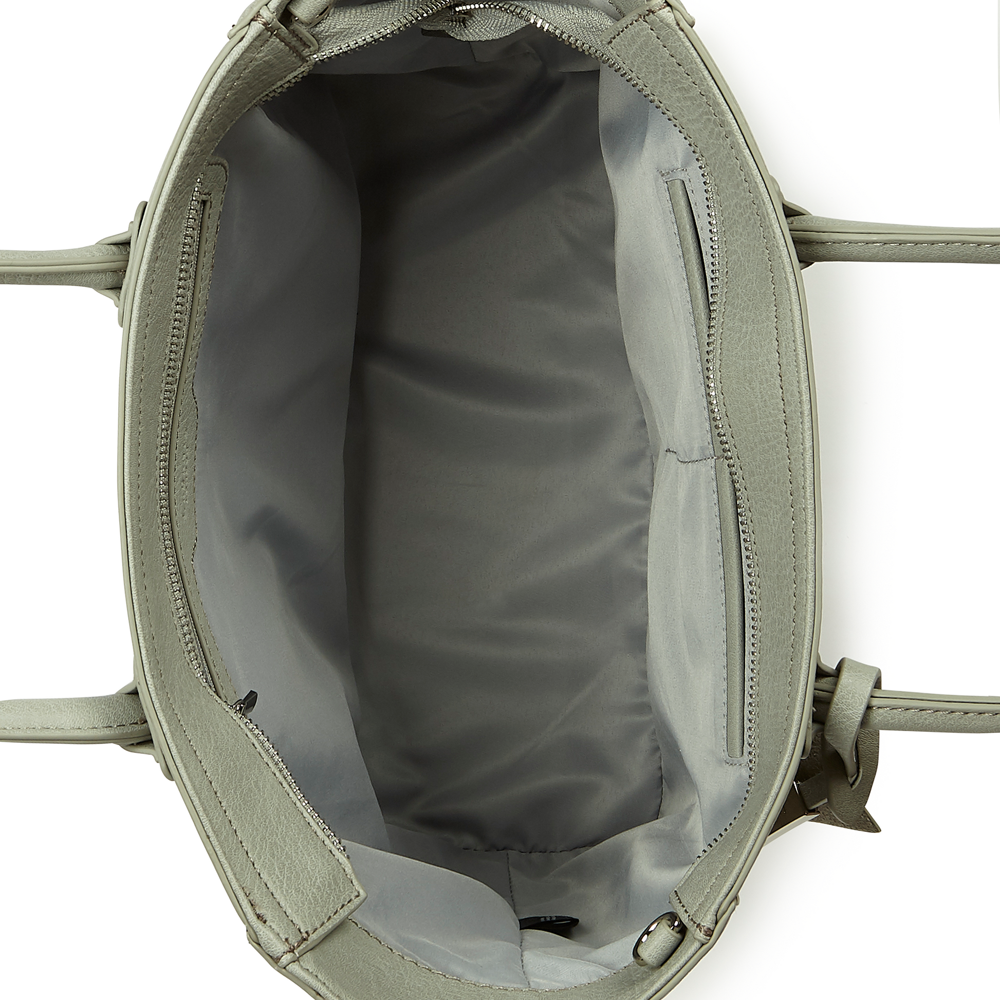 Grey - Eufala Bow Vegan Tote Bag-2